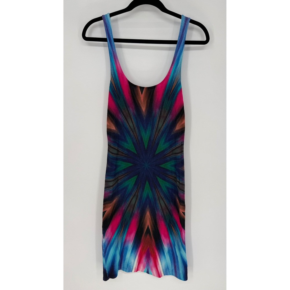 DESIGUAL VEST KALEIDO CASUAL DRESS SMALL COLORFUL TIE DYE‎ BODYCON COLORFUL